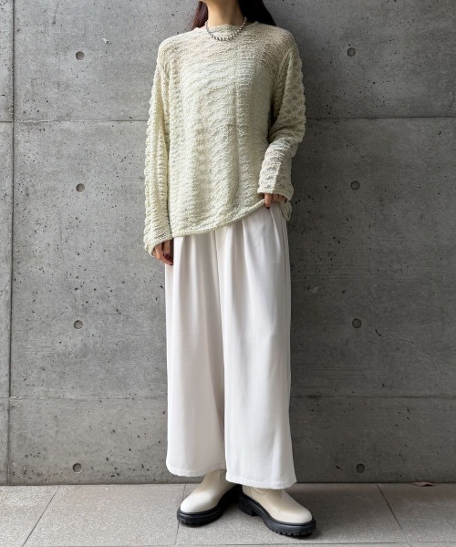 CIEL'AIR(シエルエアー)の「OPEN-KNIT CREW NECK SWEATER(スカシアミクルーネックセーター)(ニット/セーター・レディース・ブラック/アイボリー/ミント・FREE)」の21枚目の写真