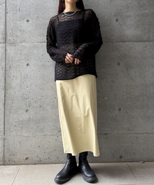 OPEN-KNIT CREW NECK SWEATER（ｽｶｼｱﾐｸﾙｰﾈｯｸｾｰﾀｰ）（ニット/セーター