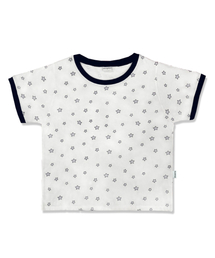 アウトラインスタリング半袖Tシャツブルー