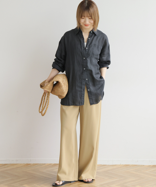 JOURNAL STANDARD relume（ジャーナルスタンダード　レリューム）の「ガーメントダイラミービッグシャツ（シャツ/ブラウス・レディース・ブラック/ベージュ/ピンク/ブラウン/ホワイト・FREE）」の21枚目の写真