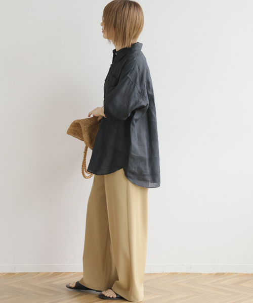 JOURNAL STANDARD relume（ジャーナルスタンダード　レリューム）の「ガーメントダイラミービッグシャツ（シャツ/ブラウス・レディース・ブラック/ベージュ/ピンク/ブラウン/ホワイト・FREE）」の22枚目の写真