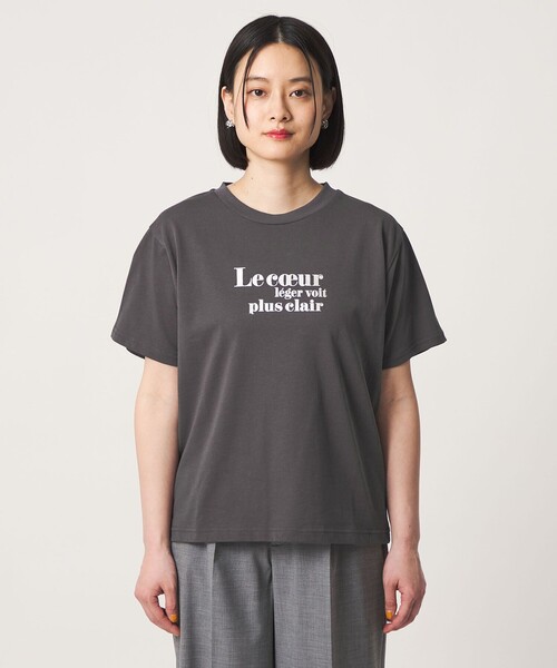 A DAY IN THE LIFE UNITED ARROWS(アデイインザライフユナイテッドアローズ)の「ハクプリント ショートスリーブTシャツ <A DAY IN THE LIFE>(Tシャツ/カットソー・レディース・ダークグレー/オフホワイト/ナチュラル・FREE)」の14枚目の写真