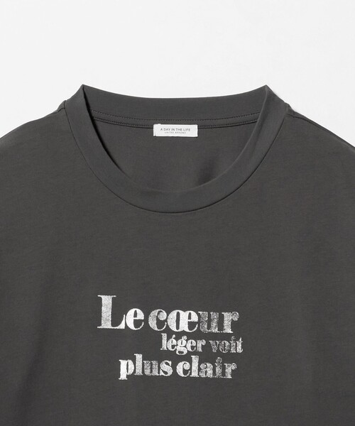 A DAY IN THE LIFE UNITED ARROWS(アデイインザライフユナイテッドアローズ)の「ハクプリント ショートスリーブTシャツ <A DAY IN THE LIFE>(Tシャツ/カットソー・レディース・ダークグレー/オフホワイト/ナチュラル・FREE)」の19枚目の写真