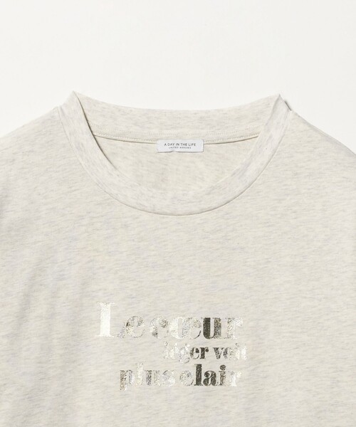 A DAY IN THE LIFE UNITED ARROWS(アデイインザライフユナイテッドアローズ)の「ハクプリント ショートスリーブTシャツ <A DAY IN THE LIFE>(Tシャツ/カットソー・レディース・ダークグレー/オフホワイト/ナチュラル・FREE)」の8枚目の写真