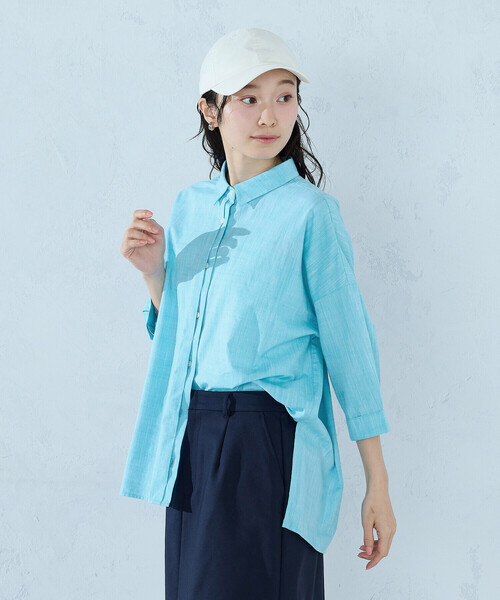 COMME CA ISM(コムサイズム)の「シャンブレーシャツ(シャツ/ブラウス・レディース・ピンク/ホワイト/ブルー/ミント/ネイビー・FREE)」の14枚目の写真