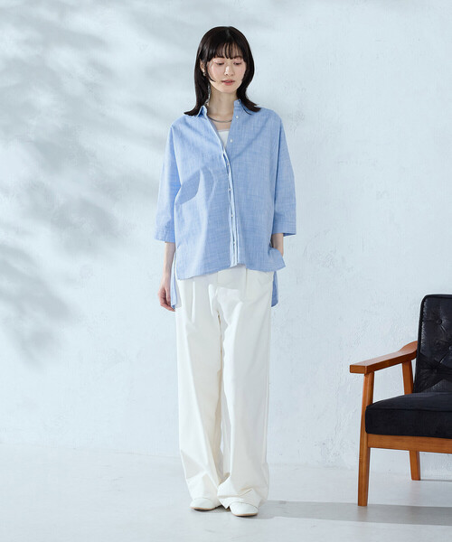 COMME CA ISM(コムサイズム)の「シャンブレーシャツ(シャツ/ブラウス・レディース・ピンク/ホワイト/ブルー/ミント/ネイビー・FREE)」の19枚目の写真