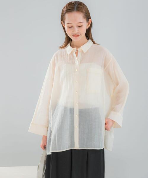 URBAN RESEARCH ROSSO WOMEN(アーバンリサーチ ロッソ)の「シアーコットンドルマンシャツ(シャツ/ブラウス・レディース・オフホワイト/ピンク系その他/ブルー系その他・FREE)」の5枚目の写真