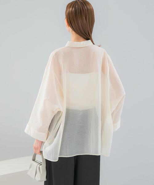 URBAN RESEARCH ROSSO WOMEN(アーバンリサーチ ロッソ)の「シアーコットンドルマンシャツ(シャツ/ブラウス・レディース・オフホワイト/ピンク系その他/ブルー系その他・FREE)」の7枚目の写真