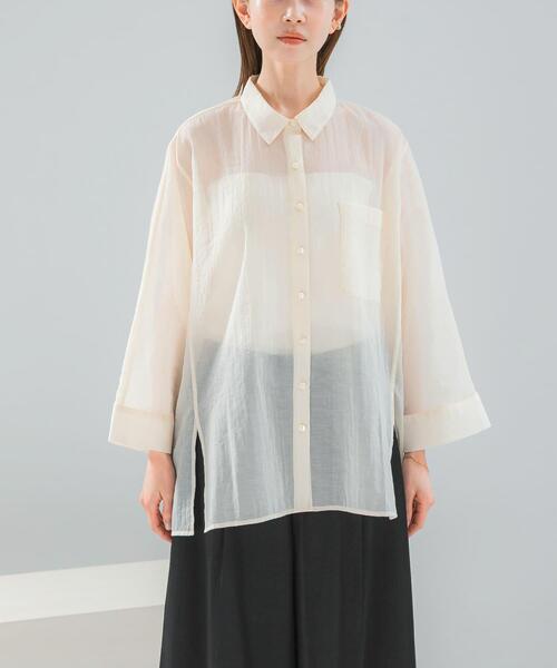 URBAN RESEARCH ROSSO WOMEN(アーバンリサーチ ロッソ)の「シアーコットンドルマンシャツ(シャツ/ブラウス・レディース・オフホワイト/ピンク系その他/ブルー系その他・FREE)」の9枚目の写真