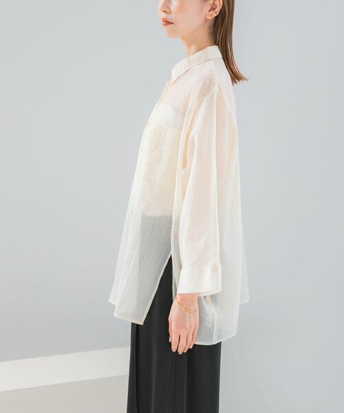 URBAN RESEARCH ROSSO WOMEN(アーバンリサーチ ロッソ)の「シアーコットンドルマンシャツ(シャツ/ブラウス・レディース・オフホワイト/ピンク系その他/ブルー系その他・FREE)」の10枚目の写真