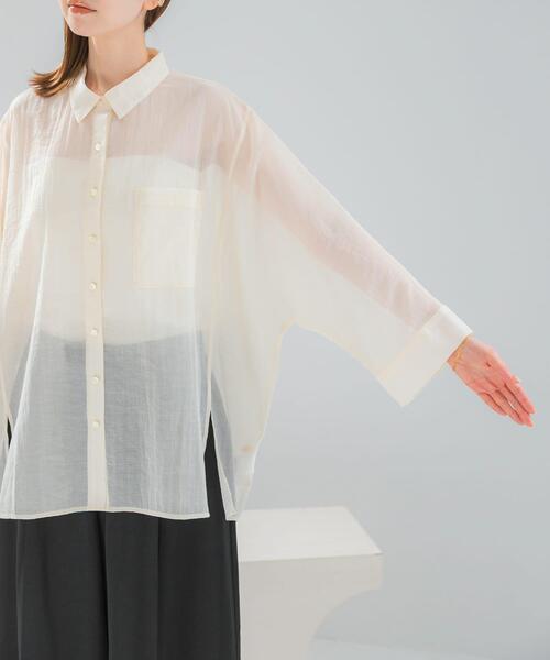 URBAN RESEARCH ROSSO WOMEN(アーバンリサーチ ロッソ)の「シアーコットンドルマンシャツ(シャツ/ブラウス・レディース・オフホワイト/ピンク系その他/ブルー系その他・FREE)」の12枚目の写真