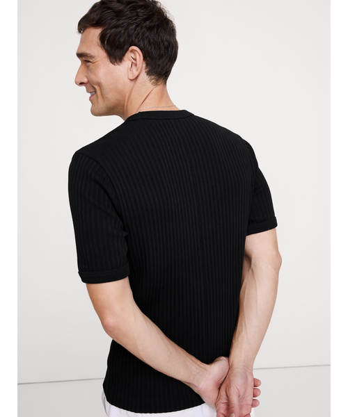 Banana Republic(バナナリパブリック)の「リブ ストレッチコットン クルーネックTシャツ(ニット/セーター・メンズ・グリーン/ブラック/アイボリー・S/M/L/XL)」の5枚目の写真