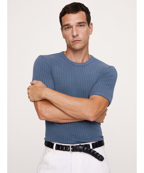 Banana Republic(バナナリパブリック)の「リブ ストレッチコットン クルーネックTシャツ(ニット/セーター・メンズ・グリーン/ブラック/アイボリー・S/M/L/XL)」の8枚目の写真