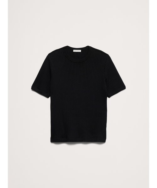 Banana Republic(バナナリパブリック)の「リブ ストレッチコットン クルーネックTシャツ(ニット/セーター・メンズ・グリーン/ブラック/アイボリー・S/M/L/XL)」の9枚目の写真