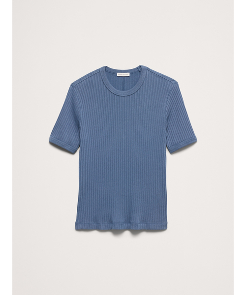 Banana Republic(バナナリパブリック)の「リブ ストレッチコットン クルーネックTシャツ(ニット/セーター・メンズ・グリーン/ブラック/アイボリー・S/M/L/XL)」の10枚目の写真