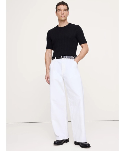 Banana Republic(バナナリパブリック)の「リブ ストレッチコットン クルーネックTシャツ(ニット/セーター・メンズ・グリーン/ブラック/アイボリー・S/M/L/XL)」の4枚目の写真