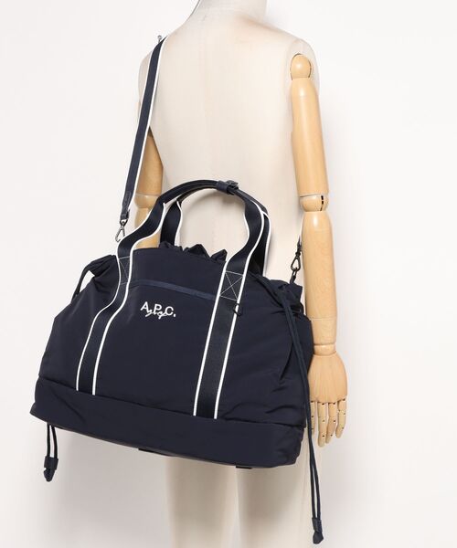 A.P.C. GOLF（アー・ペー・セー ゴルフ）の「Simon Mini Boston Bag（ボストンバッグ・メンズ・ネイビー/オフホワイト・ONESIZE）」の6枚目の写真