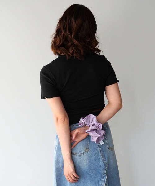 SANSeLF(サンセルフ)の「【SANSeLF】レーストリムカシュクールトップス saw26s064(その他トップス・レディース・ブラック/ホワイト・FREE)」の13枚目の写真