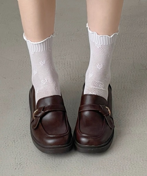 Shoes in Closet(シューズインクローゼット)の「軽量 やわらか クラシックベルト ソフト ローファー 484(ローファー・レディース・ブラック/ダークブラウン・L/LL/M/S)」の2枚目の写真
