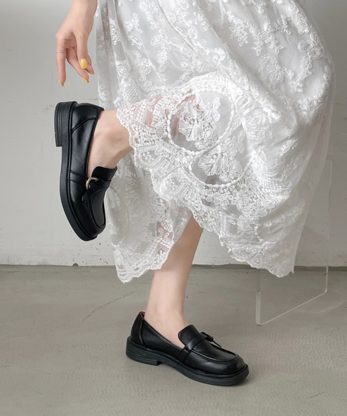 Shoes in Closet(シューズインクローゼット)の「軽量 やわらか クラシックベルト ソフト ローファー 484(ローファー・レディース・ブラック/ダークブラウン・L/LL/M/S)」の5枚目の写真