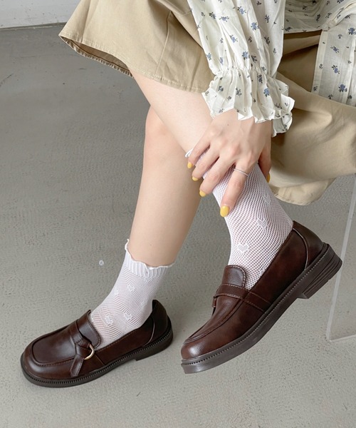 Shoes in Closet(シューズインクローゼット)の「軽量 やわらか クラシックベルト ソフト ローファー 484(ローファー・レディース・ブラック/ダークブラウン・L/LL/M/S)」の10枚目の写真