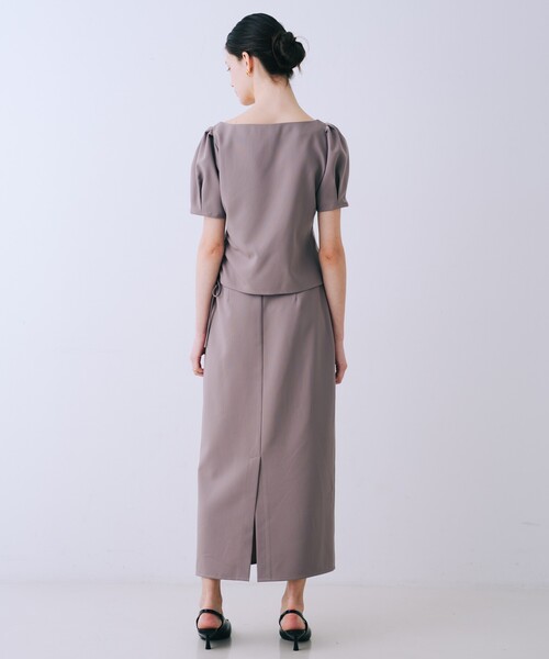 SELFIST(セルフィスト)の「【kariさんコラボ】【セットアップ】パフスリーブブラウス×タイトスカート 2点セット 夏服 フェミニン きれいめ オフィスカジュアル お仕事服 半袖 着回し(ワンピース・レディース・ライトベージュ/ブラック/モカ・36/38)」の20枚目の写真