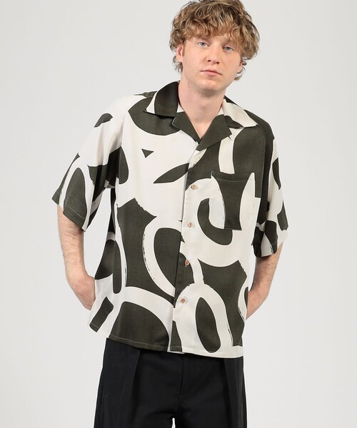 m's braque(エムズブラック)の「【別注】m's braque ポリエステル オープンカラー ハーフスリーブシャツ(シャツ/ブラウス・メンズ・グリーン系その他・36/38)」の8枚目の写真