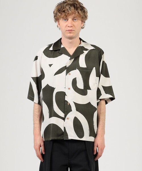 m's braque(エムズブラック)の「【別注】m's braque ポリエステル オープンカラー ハーフスリーブシャツ(シャツ/ブラウス・メンズ・グリーン系その他・36/38)」の9枚目の写真