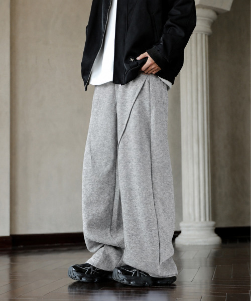 neos（ネオス）の「【neos】カーブ スウェットパンツ メンズ レディース ワイドパンツ バルーンパンツ イージーパンツ 裏毛 ユニセックス（スウェットパンツ・メンズ・グレー/ブラック/ベージュ・MEDIUM/X-LARGE/LARGE）」の9枚目の写真