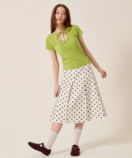TINA:JOJUN(ティーナジョジュン)の「前後2WAY コンパクト Tシャツ TINA:JOJUN(Tシャツ/カットソー・レディース・グリーン/ホワイト/ブラウン・M)」の15枚目の写真