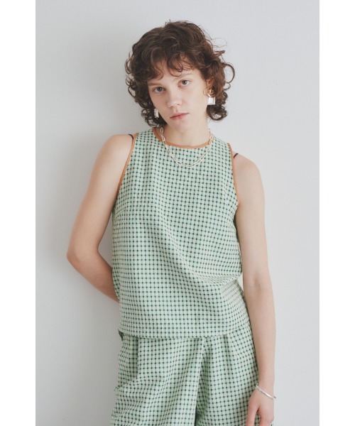 Muel Chic(ミュエルシック)の「Mute tank blouse ミュートタンクブラウス(シャツ/ブラウス・レディース・ベージュ系その他/グリーン系その他/ブラック・FREE)」の3枚目の写真