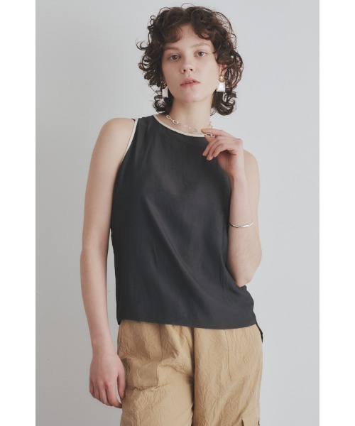 Muel Chic(ミュエルシック)の「Mute tank blouse ミュートタンクブラウス(シャツ/ブラウス・レディース・ベージュ系その他/グリーン系その他/ブラック・FREE)」の1枚目の写真