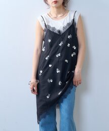 CIAOPANIC TYPY | 【willow】スパンコールビーズレースアシメキャミチュニック(Tシャツ/カットソー)
