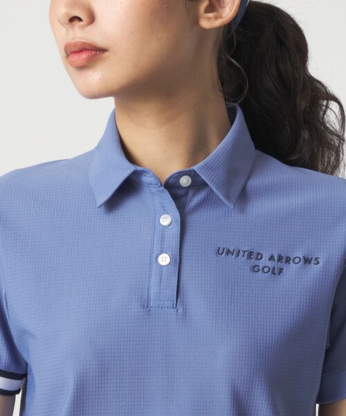 UNITED ARROWS GOLF(ユナイテッドアローズゴルフ)の「ウィメンズ メッシュ アームライン ポロシャツ 吸水速乾(ポロシャツ・レディース・ネイビー/コバルトブルー・M/L/S)」の4枚目の写真