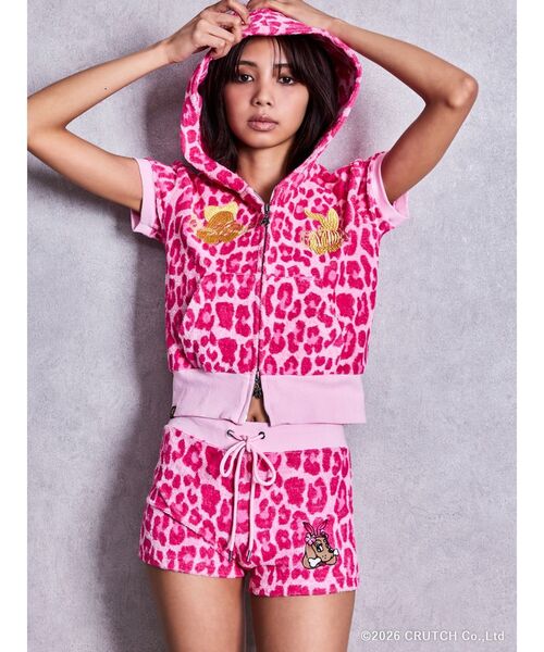 GYDA(ジェイダ)の「GYDA×GALFY leopard pile マイクロショートパンツ【セットアップ着用可能】(その他パンツ・レディース・ピンク/ブラック/ベージュ・FREE)」の5枚目の写真
