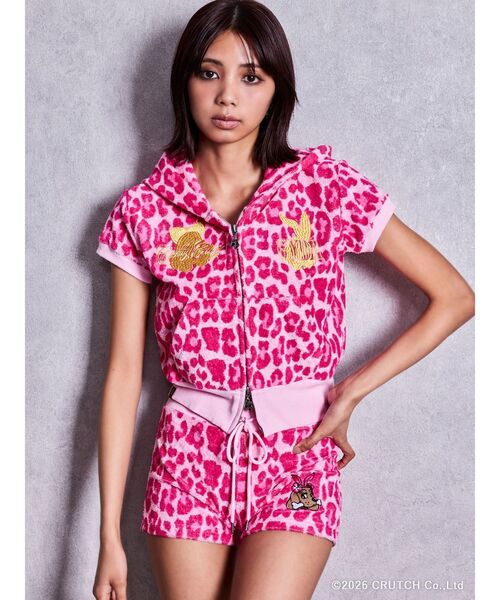 GYDA(ジェイダ)の「GYDA×GALFY leopard pile マイクロショートパンツ【セットアップ着用可能】(その他パンツ・レディース・ピンク/ブラック/ベージュ・FREE)」の6枚目の写真