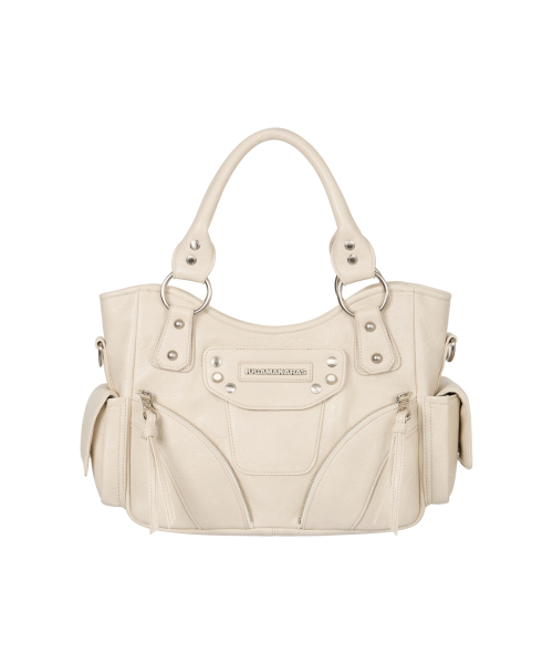 IUGAMAKARAS（イウガマカラス）の「Studded Leather Mini Shoulder Bag (Cream)（トートバッグ・レディース・その他・FREE）」の2枚目の写真