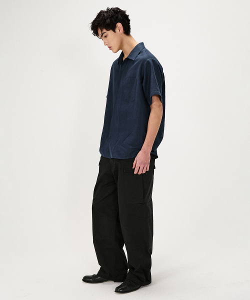 SHIRTER（シャーター）の「PURE LINEN SHORT SLEEVE SHIRT (NAVY)（シャツ/ブラウス・メンズ・その他・SMALL/MEDIUM/LARGE）」の4枚目の写真