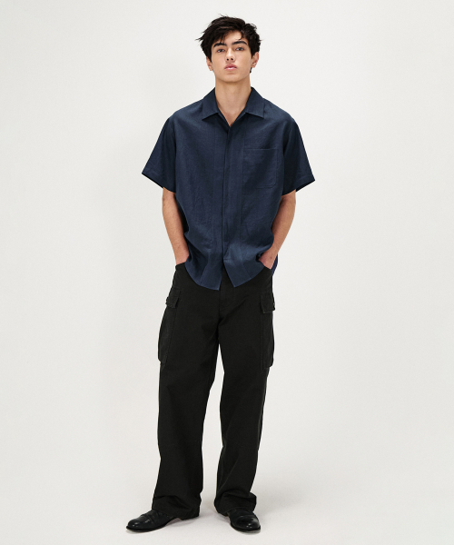 SHIRTER（シャーター）の「PURE LINEN SHORT SLEEVE SHIRT (NAVY)（シャツ/ブラウス・メンズ・その他・SMALL/MEDIUM/LARGE）」の8枚目の写真