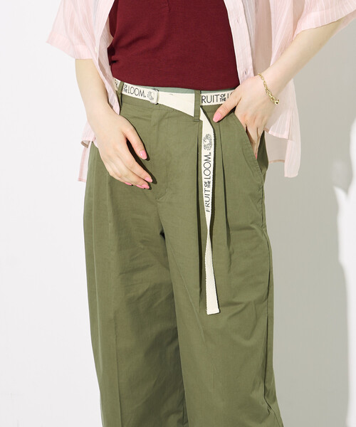 FREAK'S STORE（フリークスストア）の「FRUIT OF THE LOOM × FREAK'S STORE/フルーツオブザルーム 別注 トリミングツイルパンツ（その他パンツ・レディース・ネイビー/オリーブ/ナチュラル・MEDIUM/SMALL）」の3枚目の写真
