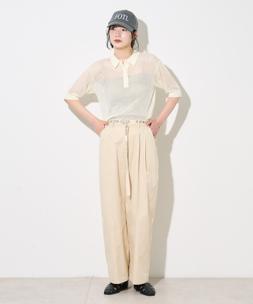 FREAK'S STORE（フリークスストア）の「FRUIT OF THE LOOM × FREAK'S STORE/フルーツオブザルーム 別注 トリミングツイルパンツ（その他パンツ・レディース・ネイビー/オリーブ/ナチュラル・MEDIUM/SMALL）」の4枚目の写真