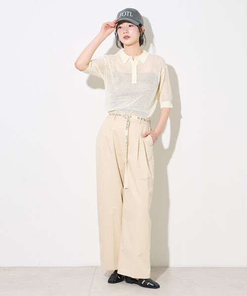 FREAK'S STORE(フリークスストア)の「FRUIT OF THE LOOM × FREAK'S STORE/フルーツオブザルーム 別注 トリミングツイルパンツ(その他パンツ・レディース・ネイビー/オリーブ/ナチュラル・MEDIUM/SMALL)」の5枚目の写真