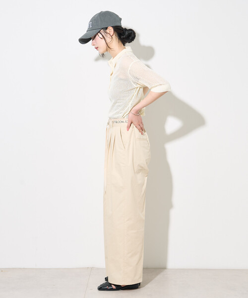 FREAK'S STORE(フリークスストア)の「FRUIT OF THE LOOM × FREAK'S STORE/フルーツオブザルーム 別注 トリミングツイルパンツ(その他パンツ・レディース・ネイビー/オリーブ/ナチュラル・MEDIUM/SMALL)」の6枚目の写真