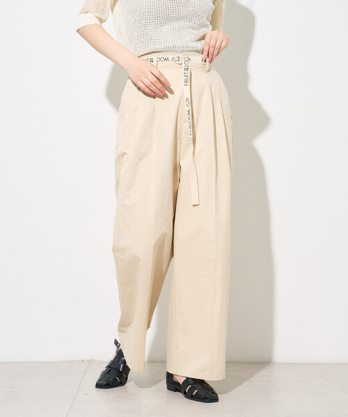 FREAK'S STORE（フリークスストア）の「FRUIT OF THE LOOM × FREAK'S STORE/フルーツオブザルーム 別注 トリミングツイルパンツ（その他パンツ・レディース・ネイビー/オリーブ/ナチュラル・MEDIUM/SMALL）」の9枚目の写真