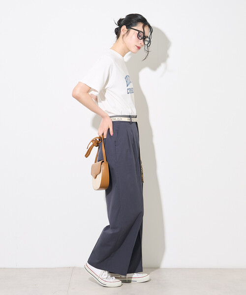 FREAK'S STORE（フリークスストア）の「FRUIT OF THE LOOM × FREAK'S STORE/フルーツオブザルーム 別注 トリミングツイルパンツ（その他パンツ・レディース・ネイビー/オリーブ/ナチュラル・MEDIUM/SMALL）」の19枚目の写真