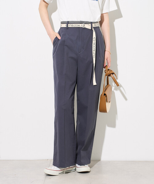 FREAK'S STORE(フリークスストア)の「FRUIT OF THE LOOM × FREAK'S STORE/フルーツオブザルーム 別注 トリミングツイルパンツ(その他パンツ・レディース・ネイビー/オリーブ/ナチュラル・MEDIUM/SMALL)」の21枚目の写真