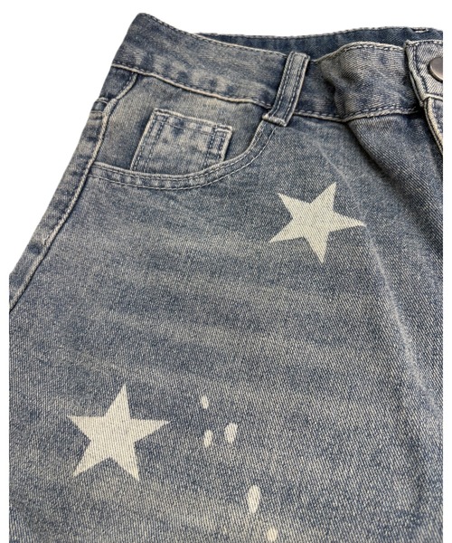 inst.ALL(インストール)の「スタープリントルーズデニムハーフパンツ(デニムパンツ・レディース・ブルー・S/L/M/LL)」の10枚目の写真