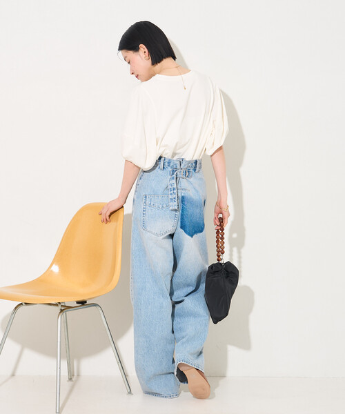 FREAK'S STORE(フリークスストア)の「ランタンスリーブ Tシャツ(Tシャツ/カットソー・レディース・ブルー/ブラック/チャコール/オフホワイト・フリ-)」の8枚目の写真