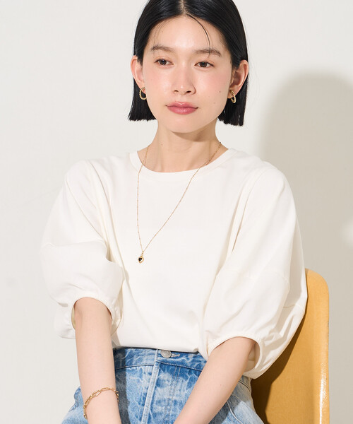 FREAK'S STORE(フリークスストア)の「ランタンスリーブ Tシャツ(Tシャツ/カットソー・レディース・ブルー/ブラック/チャコール/オフホワイト・フリ-)」の10枚目の写真