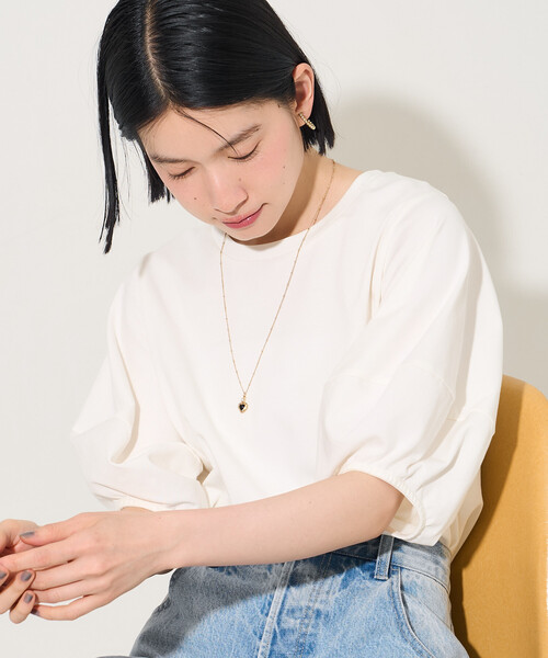 FREAK'S STORE(フリークスストア)の「ランタンスリーブ Tシャツ(Tシャツ/カットソー・レディース・ブルー/ブラック/チャコール/オフホワイト・フリ-)」の11枚目の写真